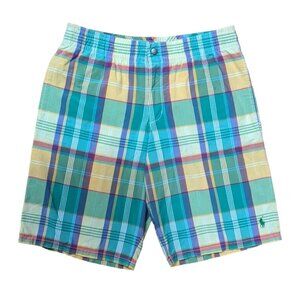 Vintage Polo Ralph Lauren Board Shorts Men's M Madras Plaid Surf Beach Hybrid